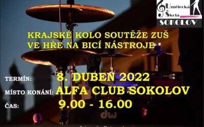 Krajské kolo soutěže ZUŠ – hra na bicí nástroje